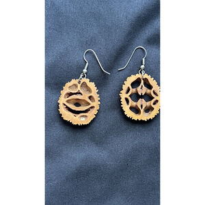 Handmade Natural Seed Pod Earrings Rustic Botanical Dangle Earrings Boho